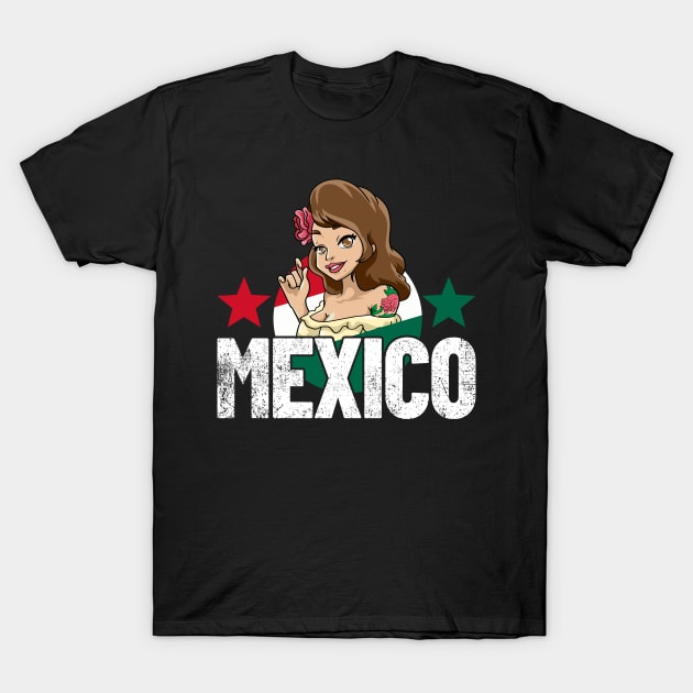 Mexicana Mexico Mexican Flag T-Shirt by KAWAIITEE